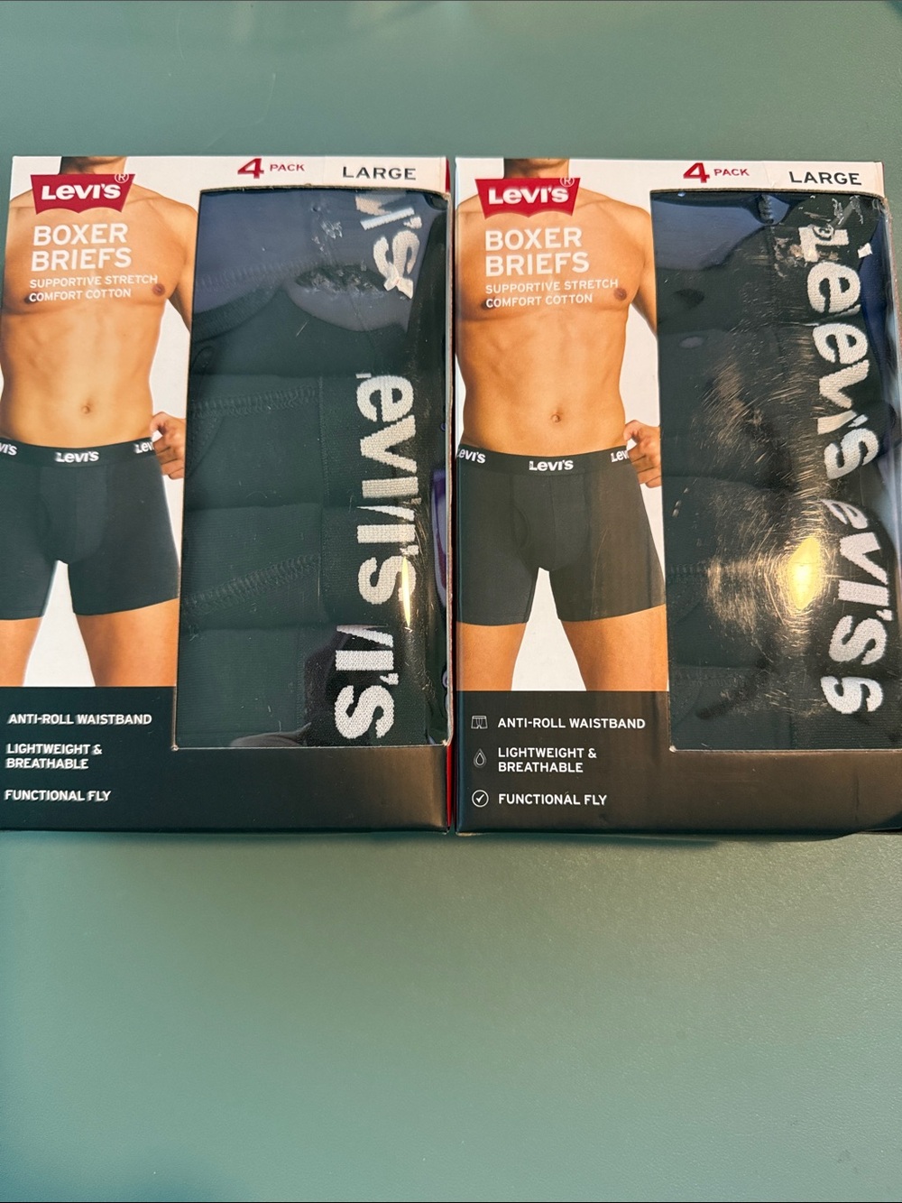 Levi's Boxer Briefs 8 Pack Bundle Men's Large Black Stretch Cotton NWT